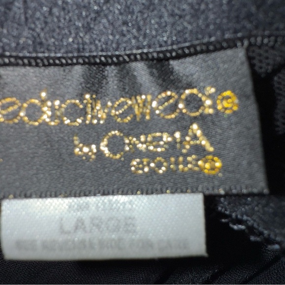 Seductive Wear by Cinema Etoile Cream Black Lace Chemise Babydoll Large Coquette - Picture 12 of 14